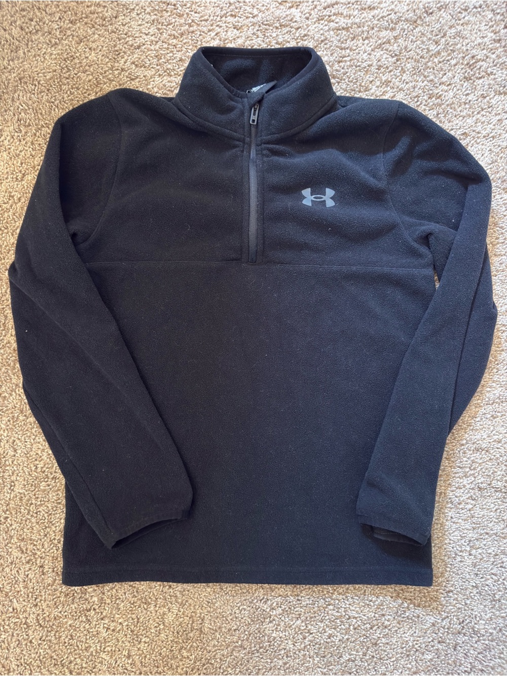 Under Armour Boys Black Quarter-Zip Fleece Pullover